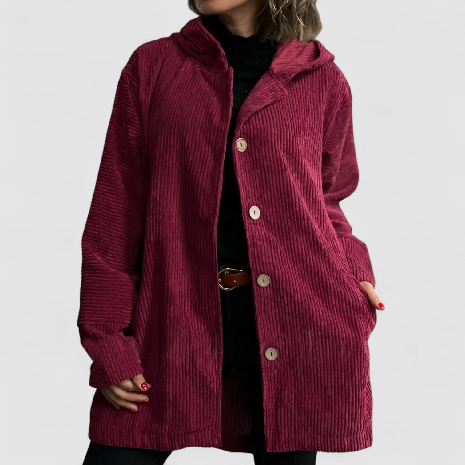 Floryn | Cozy Corduroy Hooded Jacket