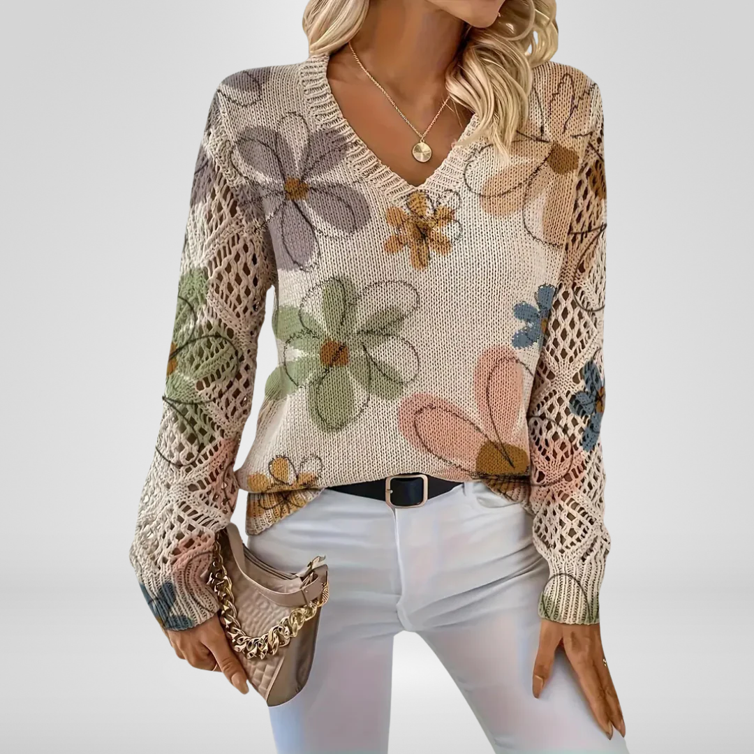 Luana | Floral Knit Sweater