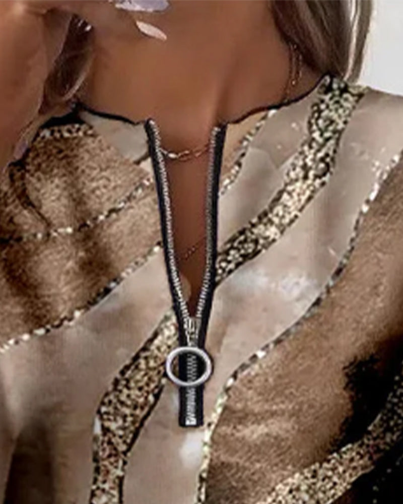 Lake | Half-Zip Sweatshirt with Vintage Print