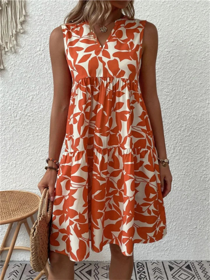 Angele | Leaf Summer Dress