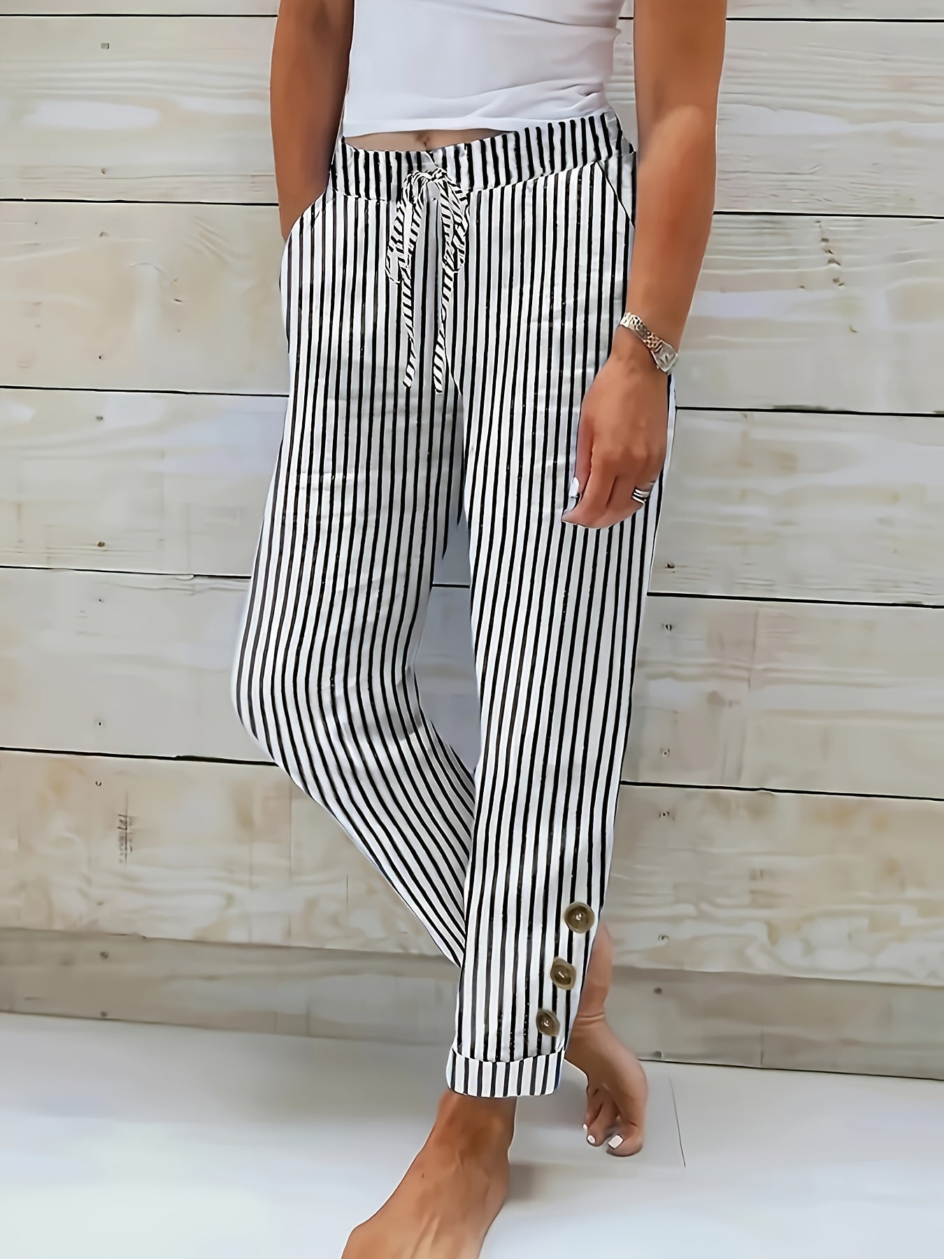Quincy | Casual Striped Trousers