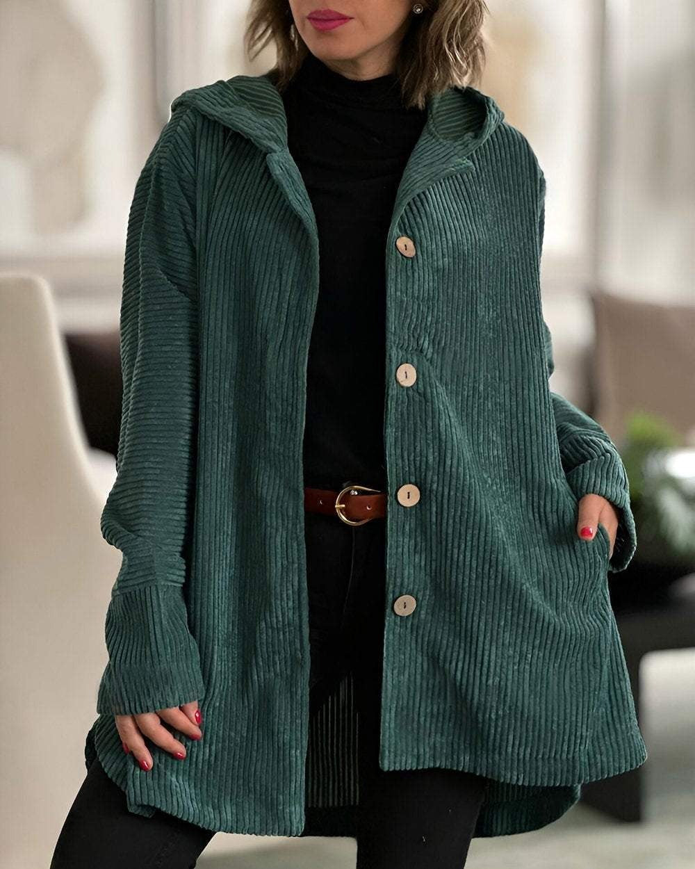 Chelsea | Cozy Corduroy Hooded Jacket