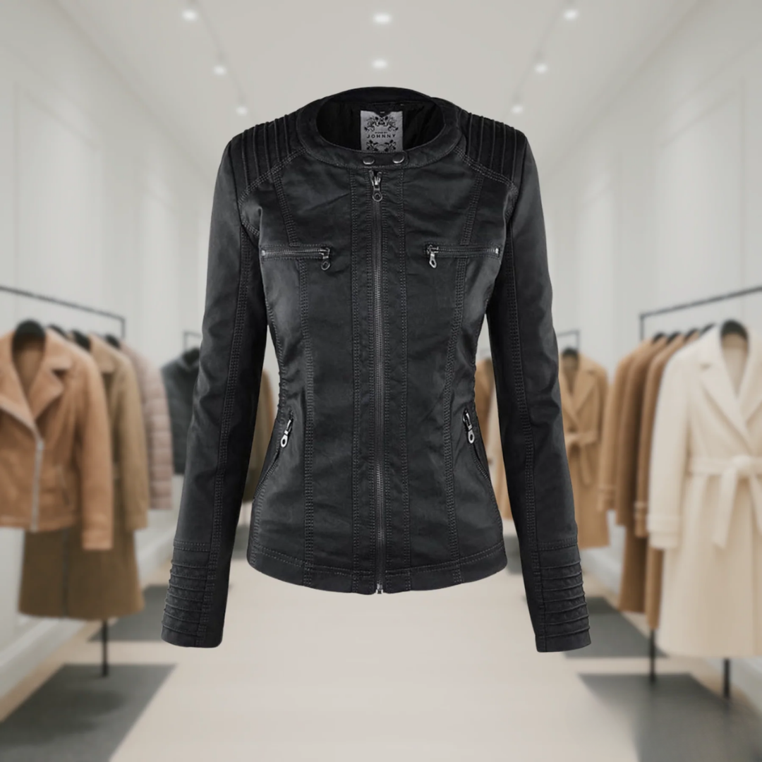 Odessa | Waterproof Leather Jacket with Hood