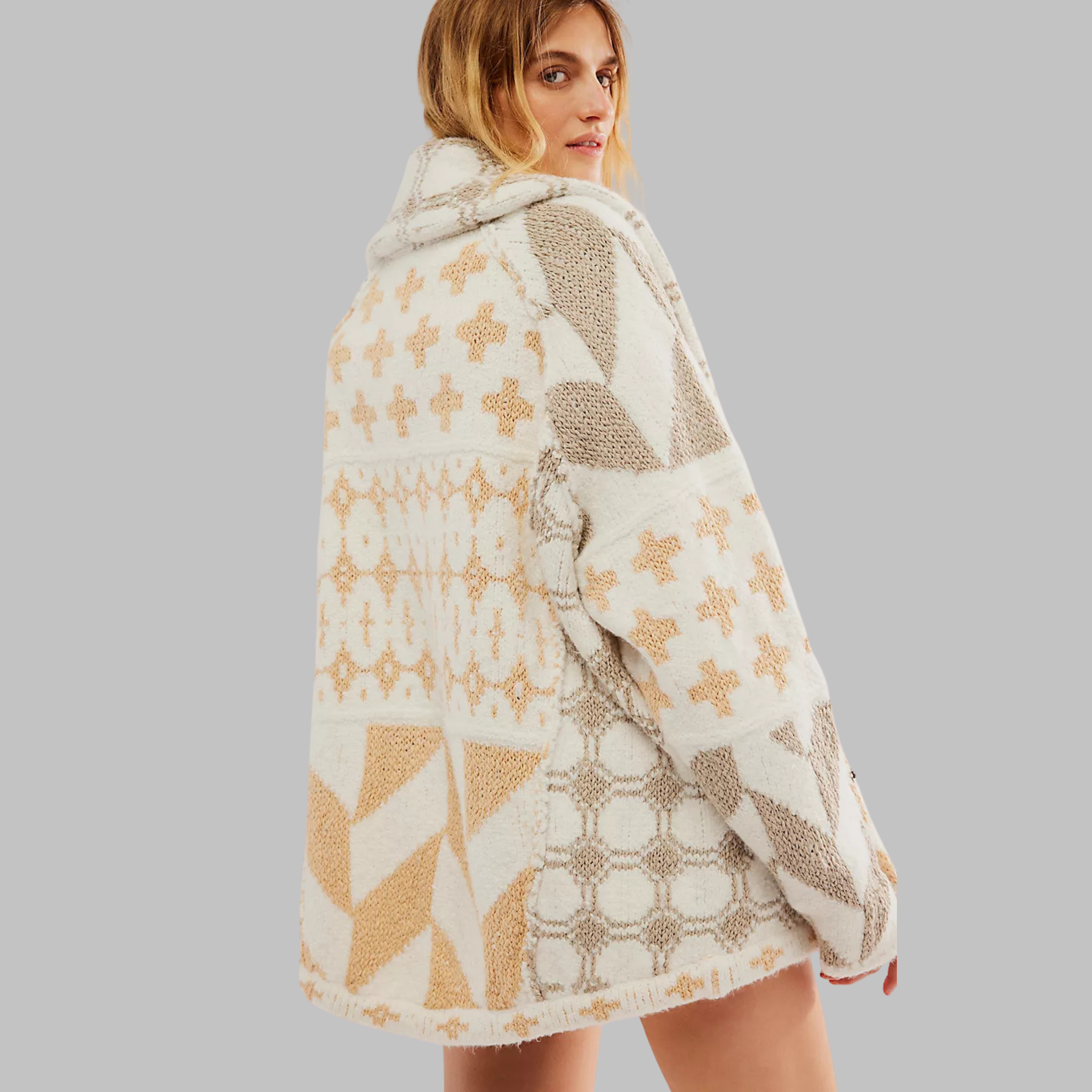 Ravenna | Vintage Oversized Button-Down Collar Cardigan