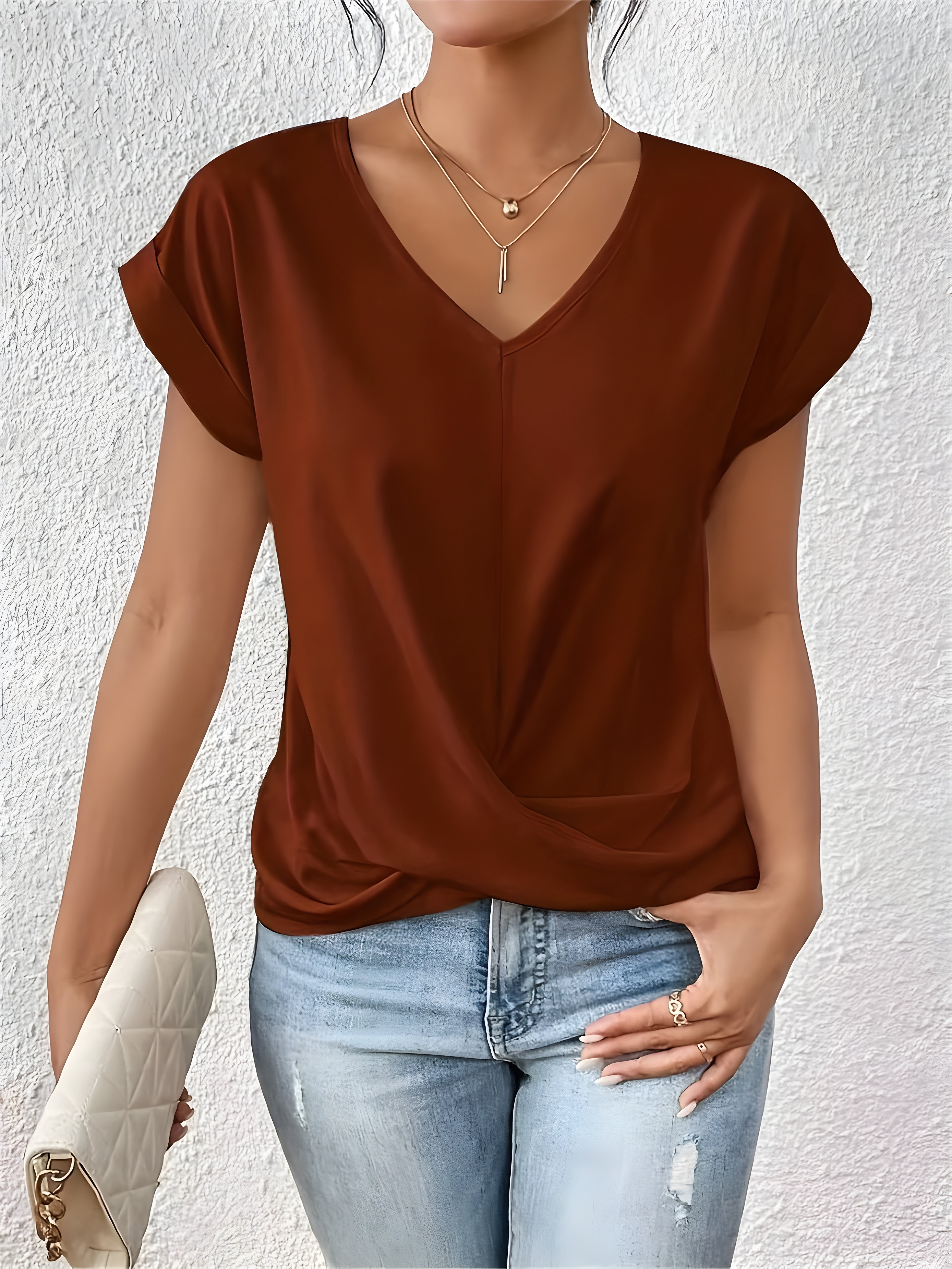 Maia | Twist Front V-Neck Top