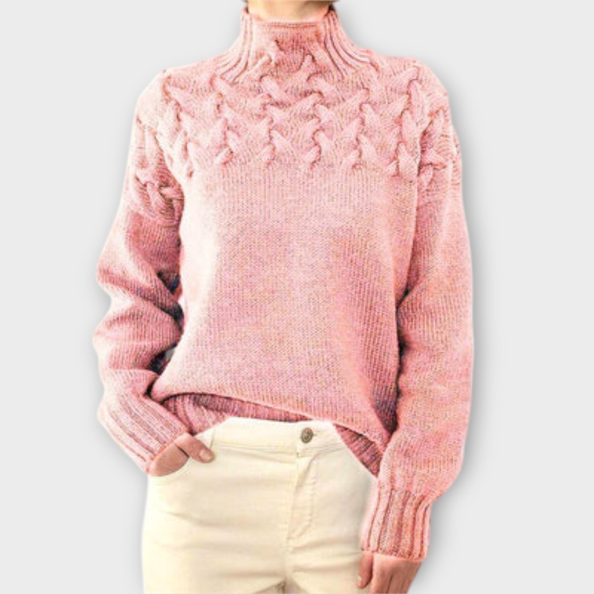 Kathrin | Women's Sweater with Cable Knit Detail