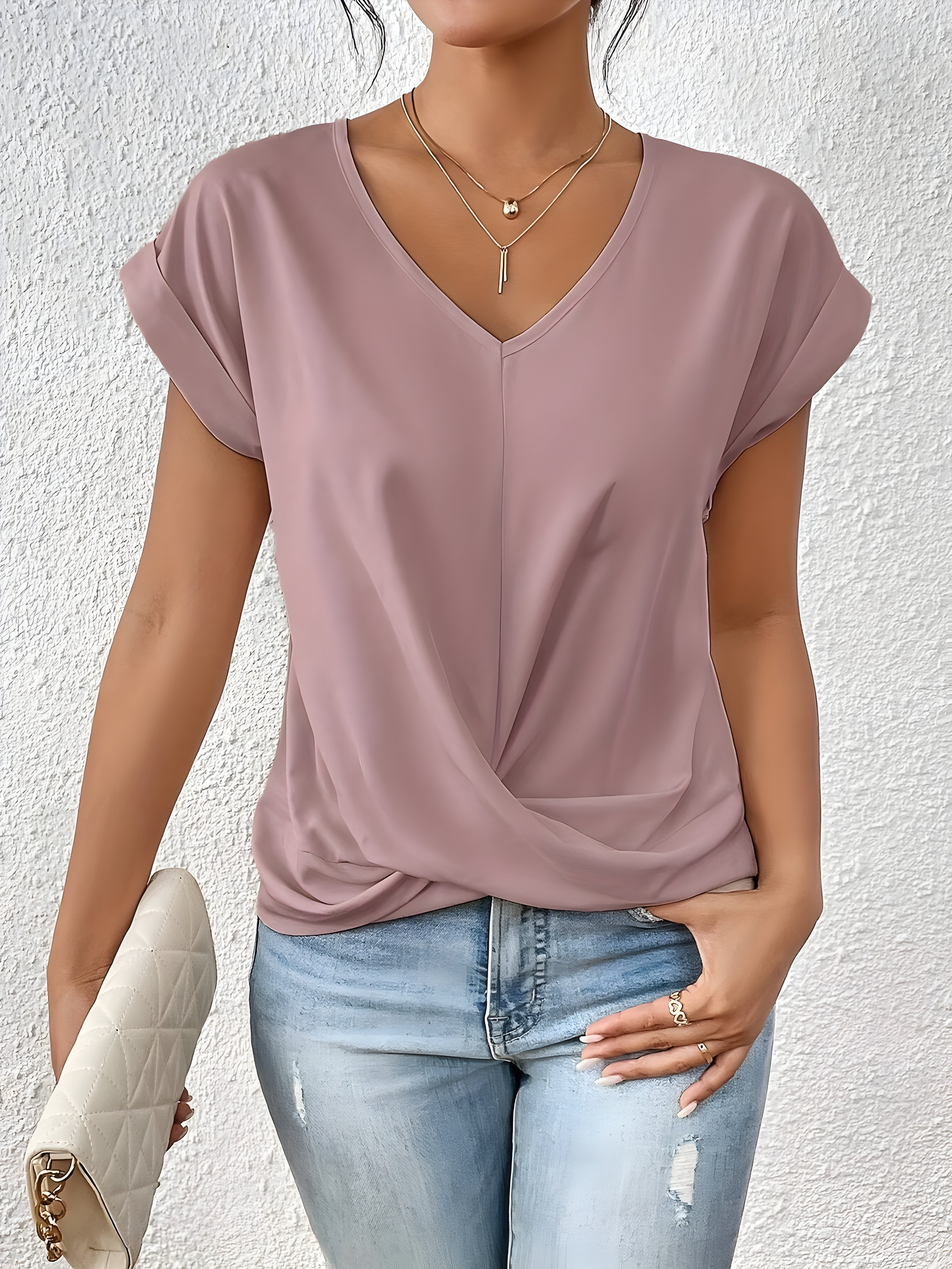 Maia | Twist Front V-Neck Top