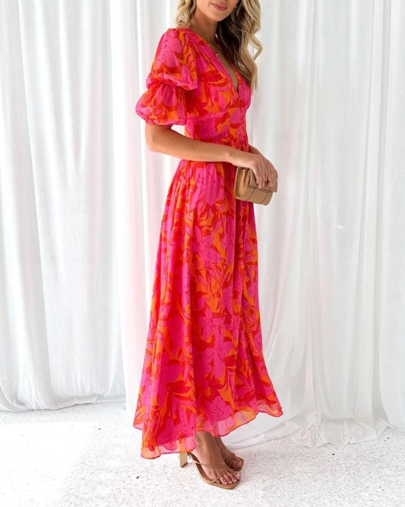 Diana | Red Pink Maxi Dress