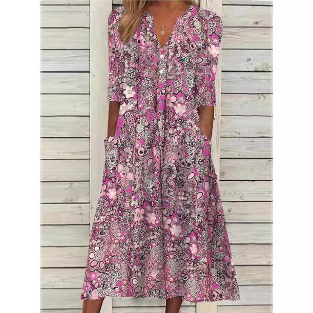 Eufemia | Floral Dress with Tummy Coverage