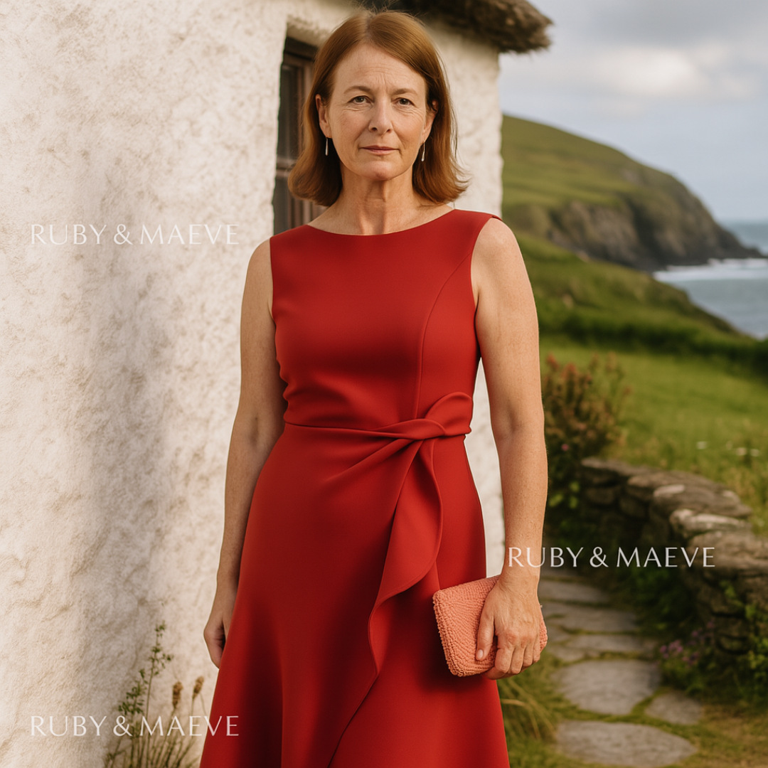 Cornelie | Draped Asymmetric Midi Dress