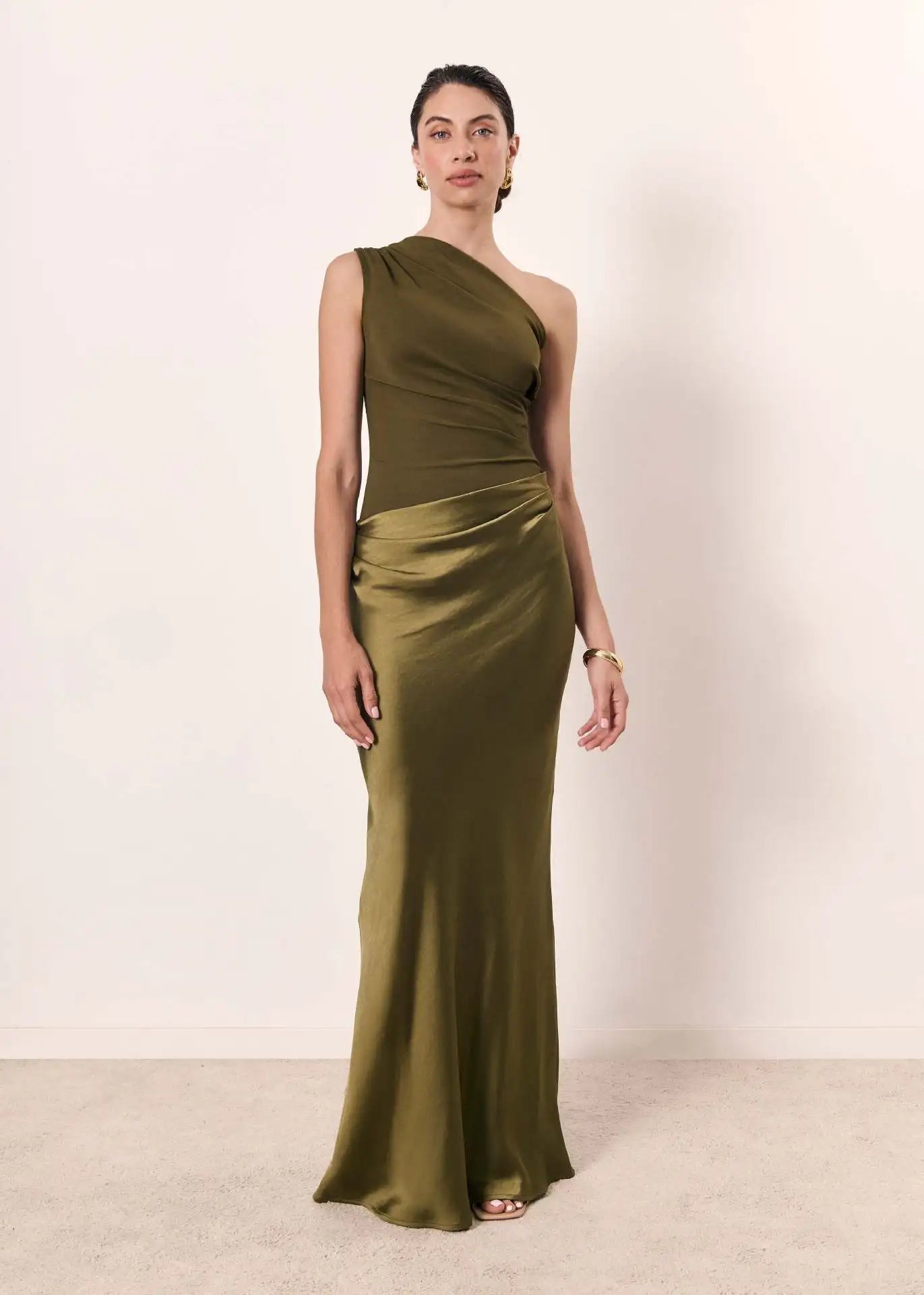 Griselda | One-Shoulder Satin Maxi Dress