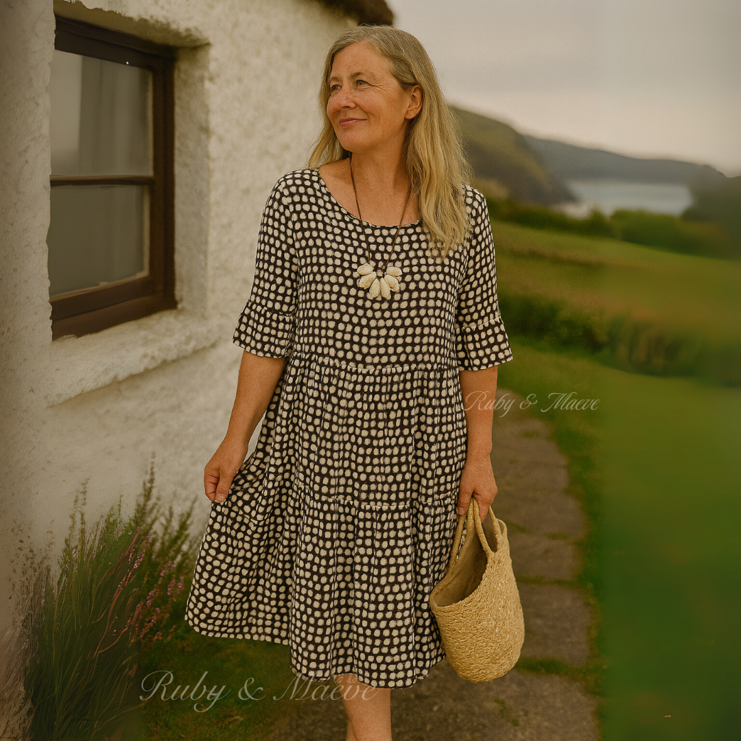 Blythea | Relaxed Tiered Midi Dress