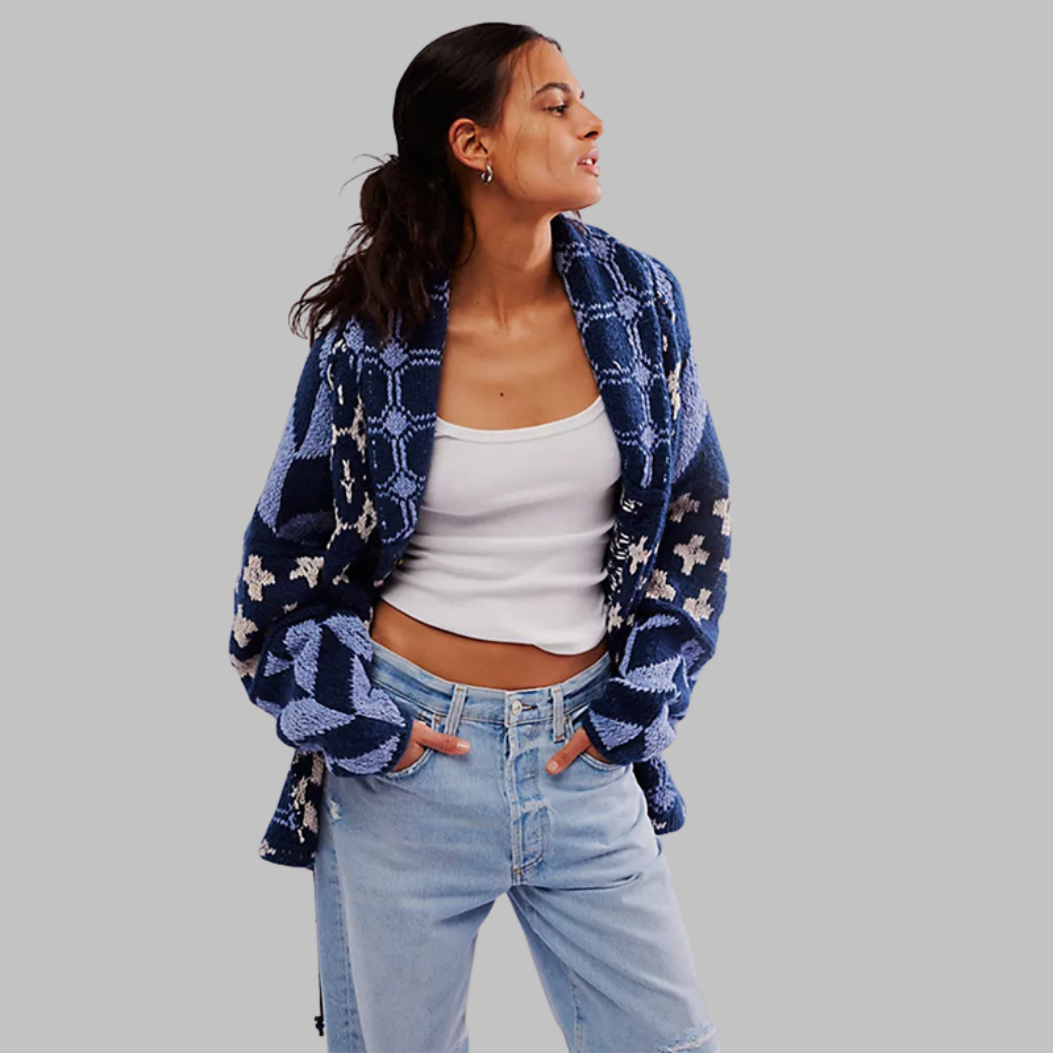 Persephone | Button Down Collar Oversized Cardigan