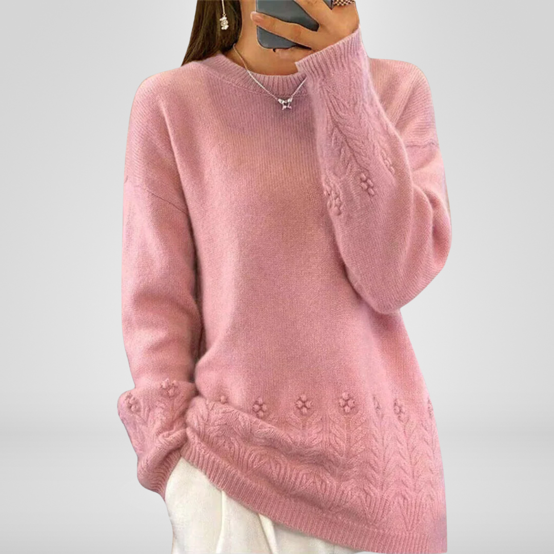 Jackalyn | Scandinavian Floral Knit Sweater