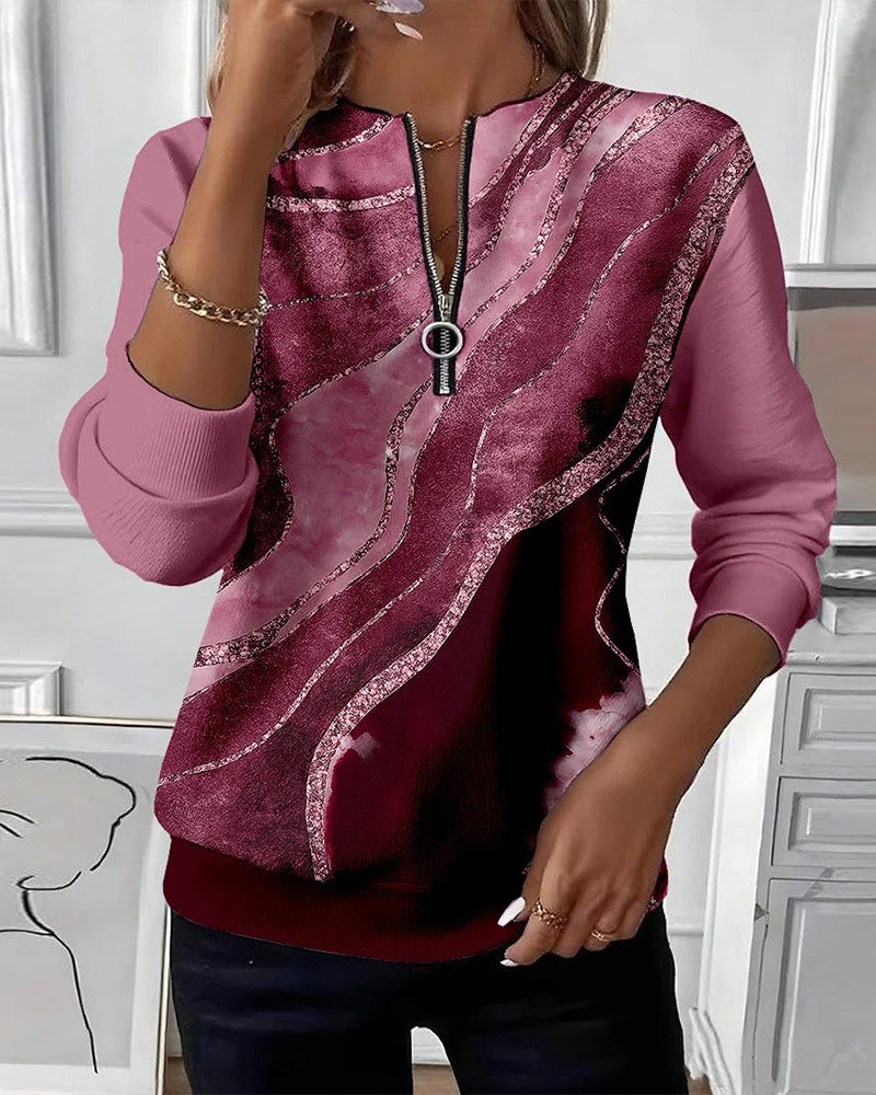 Lake | Half-Zip Sweatshirt with Vintage Print