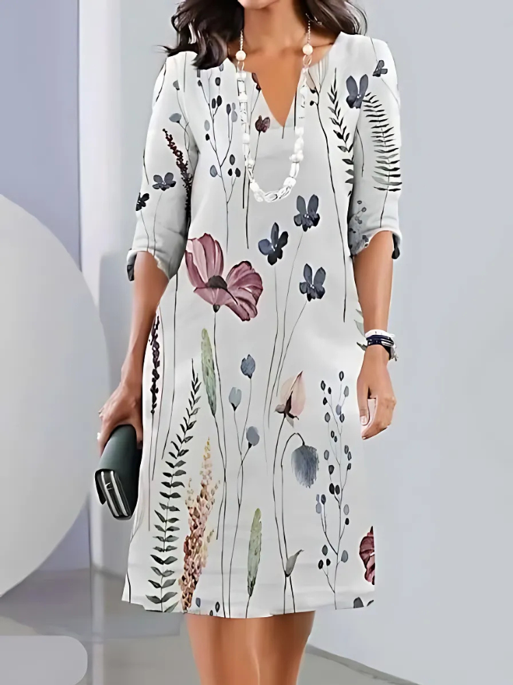 Gwynne | Floral Print Double Tunic Dress