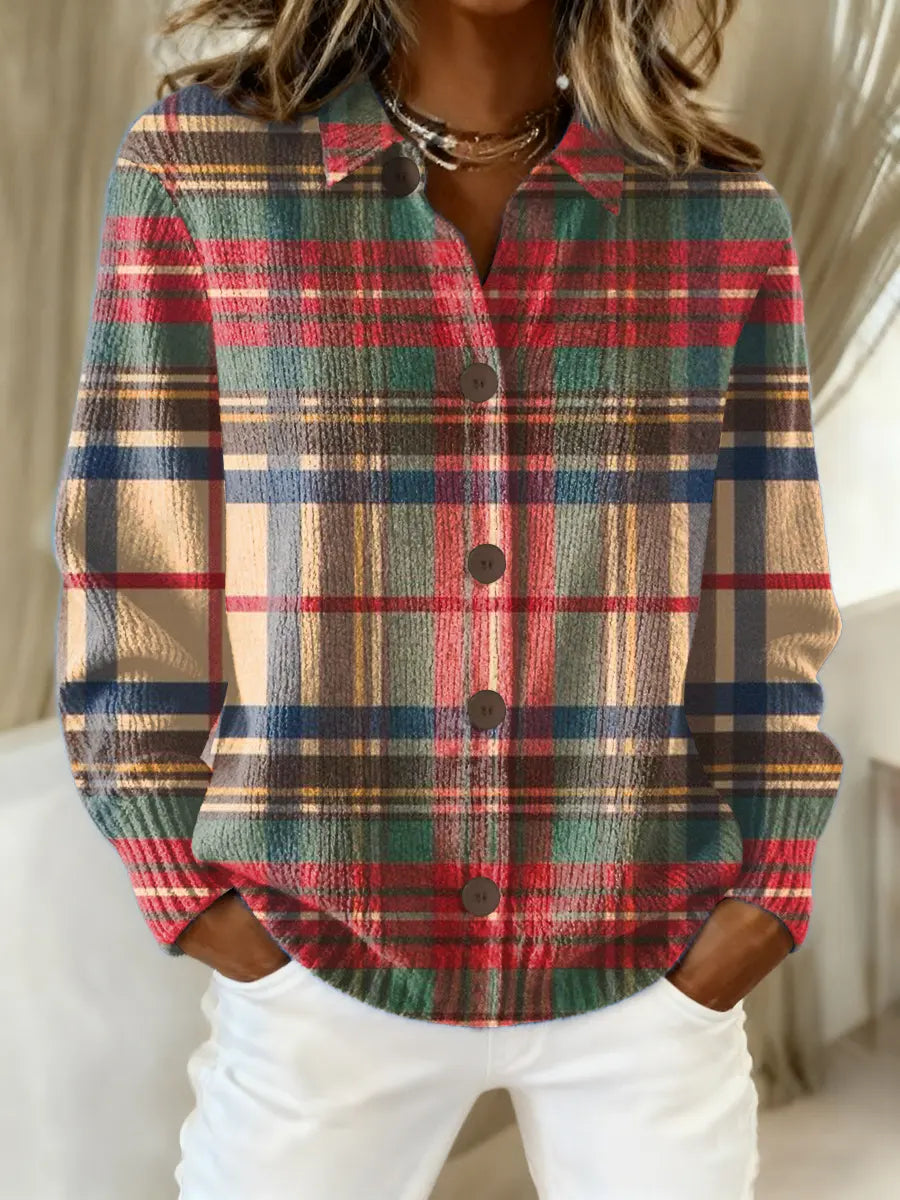 Geralyn | Women's Festive Checkered Blouse
