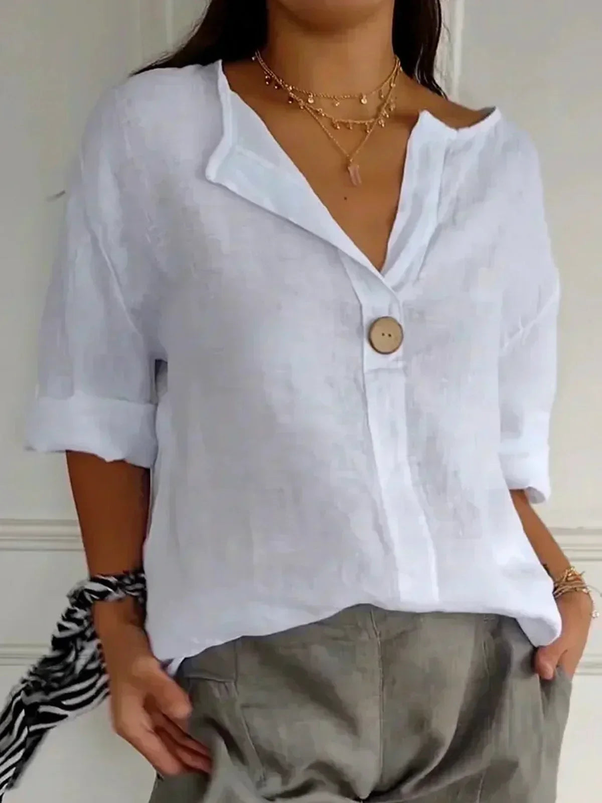 Aubri | Relaxed V-neck Blouse
