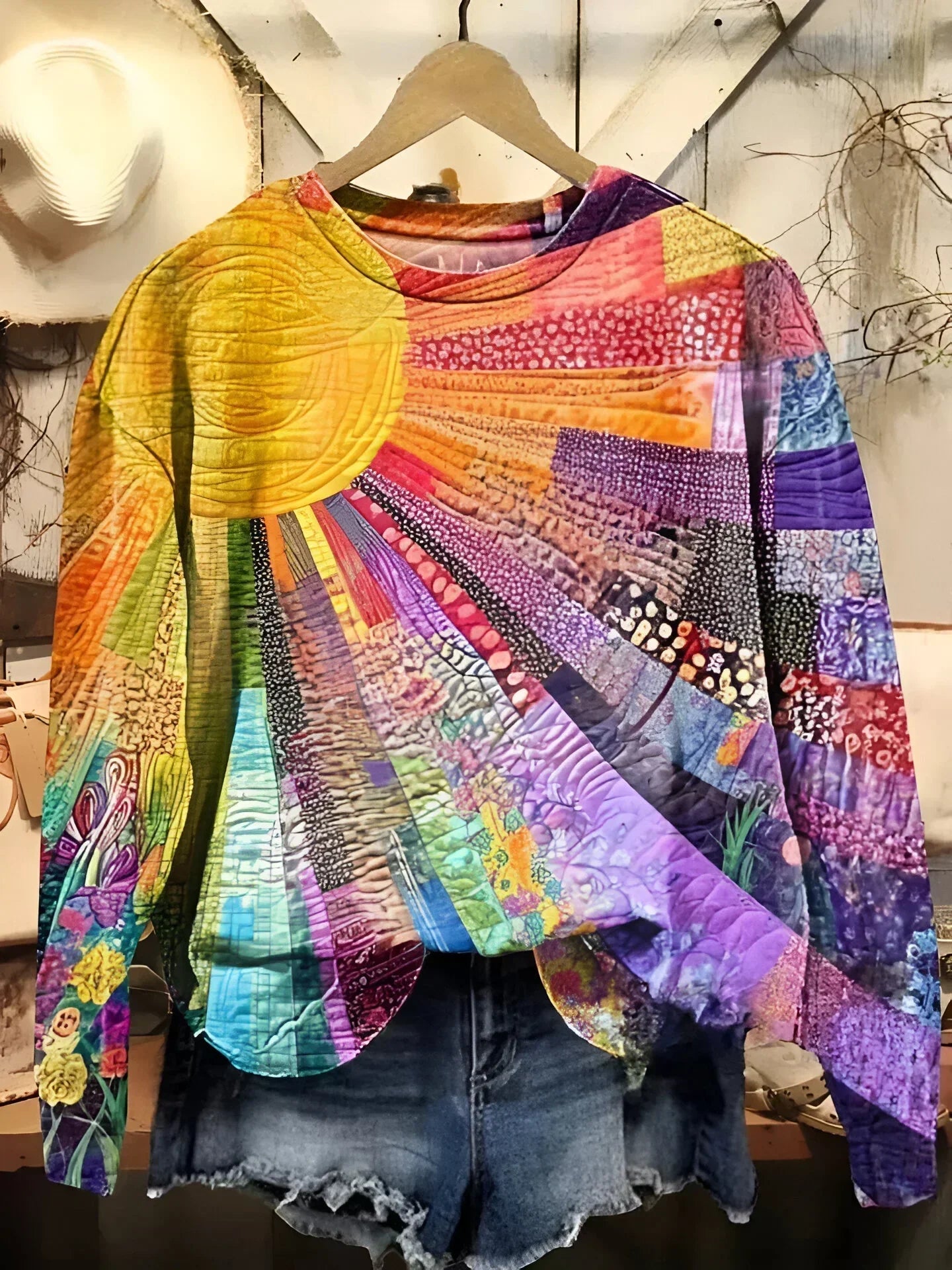Bell | Colorful Sun Collage Sweatshirt